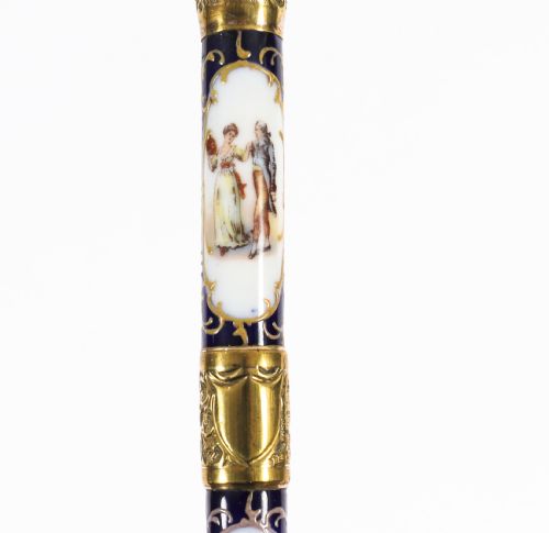 ANTIQUE FRENCH GOLD PLATE SEVRES PORCELAIN WALKING SWORD STICK 19THC 91CM 36 - ADDITIONAL PHOTO 18