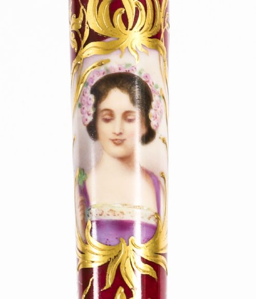 ANTIQUE FRENCH SEVRES PORCELAIN WALKING SWORD STICK 19TH C 89CM 35 INCHES - ADDITIONAL PHOTO 9