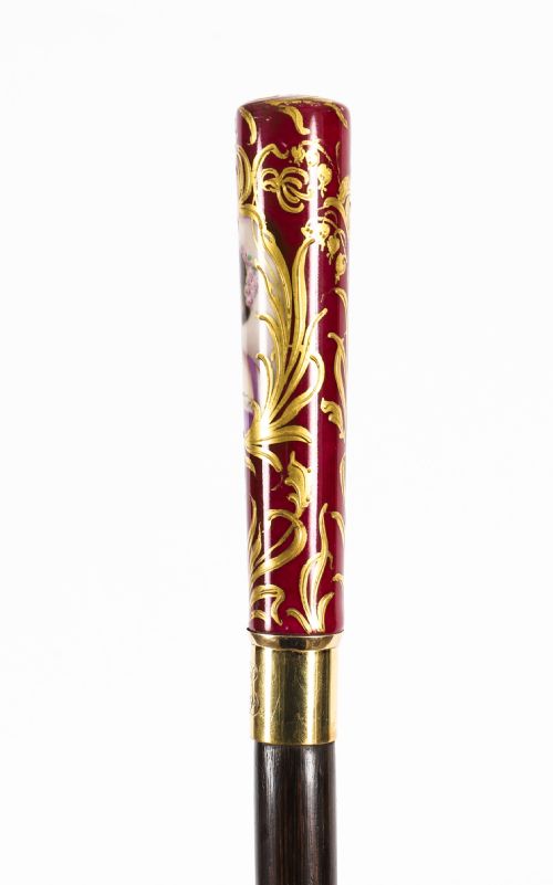 ANTIQUE FRENCH SEVRES PORCELAIN WALKING SWORD STICK 19TH C 89CM 35 INCHES - ADDITIONAL PHOTO 11