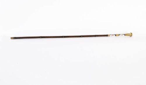 ANTIQUE FRENCH GOLD PLATE SEVRES PORCELAIN WALKING SWORD STICK 19THC 91CM 36