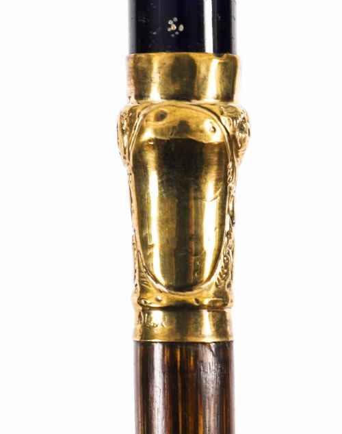 ANTIQUE FRENCH GOLD PLATED SEVRES PORCELAIN WALKING SWORD STICK 19THC 85CM34 - ADDITIONAL PHOTO 14