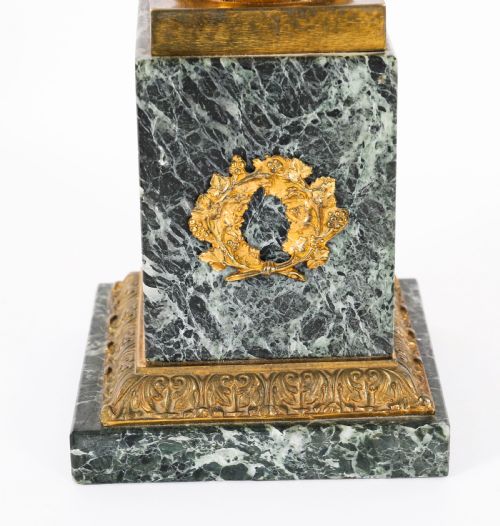 ANTIQUE PAIR FRENCH GRAND TOUR GILT BRONZE MATBLE URNS 19TH C - ADDITIONAL PHOTO 17
