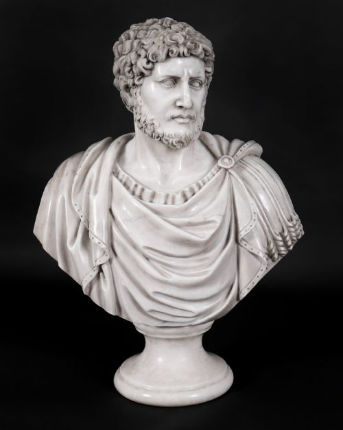 ANTIQUE PAIR MARBLE BUSTS OF EMPERORS LUCIUS VERUS ANTONINUS PIUS 20TH C - ADDITIONAL PHOTO 1