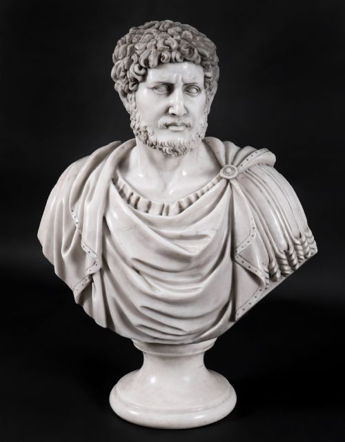 ANTIQUE PAIR MARBLE BUSTS OF EMPERORS LUCIUS VERUS ANTONINUS PIUS 20TH C - ADDITIONAL PHOTO 2