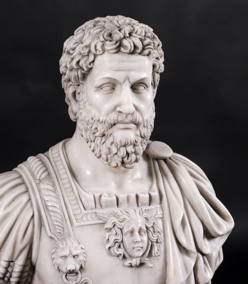 ANTIQUE PAIR MARBLE BUSTS OF EMPERORS LUCIUS VERUS ANTONINUS PIUS 20TH C - ADDITIONAL PHOTO 8