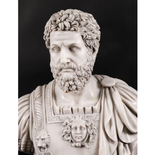 ANTIQUE PAIR MARBLE BUSTS OF EMPERORS LUCIUS VERUS ANTONINUS PIUS 20TH C - ADDITIONAL PHOTO 10