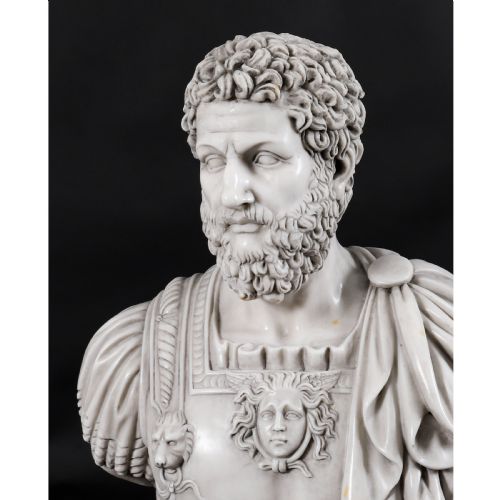 ANTIQUE PAIR MARBLE BUSTS OF EMPERORS LUCIUS VERUS ANTONINUS PIUS 20TH C - ADDITIONAL PHOTO 11