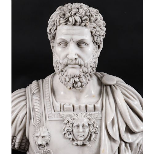 ANTIQUE PAIR MARBLE BUSTS OF EMPERORS LUCIUS VERUS ANTONINUS PIUS 20TH C - ADDITIONAL PHOTO 15