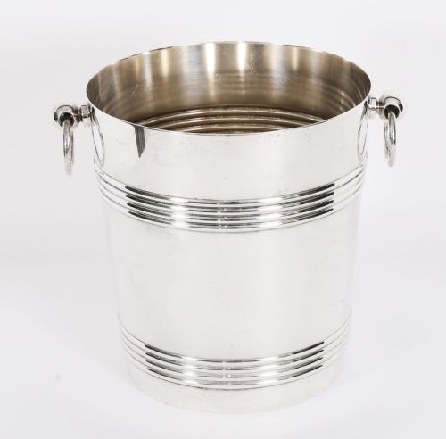 ANTIQUE ART DECO SILVER PLATED WINE CHAMPAGNE COOLER BY CHRISTOFLE C1935