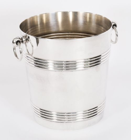 ANTIQUE ART DECO SILVER PLATED WINE CHAMPAGNE COOLER BY CHRISTOFLE C1935 - ADDITIONAL PHOTO 2