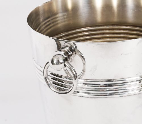 ANTIQUE ART DECO SILVER PLATED WINE CHAMPAGNE COOLER BY CHRISTOFLE C1935 - ADDITIONAL PHOTO 9