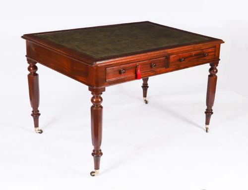 Antique 4ft Victorian Partners Writing Table Desk 19th C