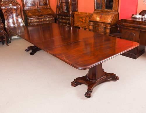 Antique 10ft6" George IV Regency Twin Pedestal Dining Table C1830 19th C