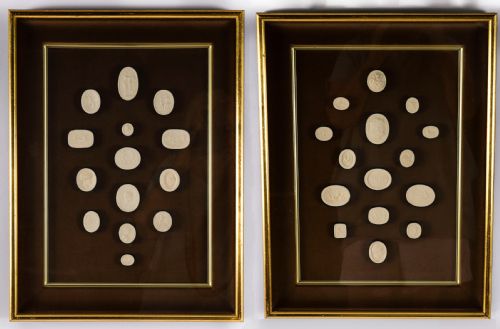Antique Pair Box Framed Grand Tour Giovanni Liberotti Intaglios 19 Th C