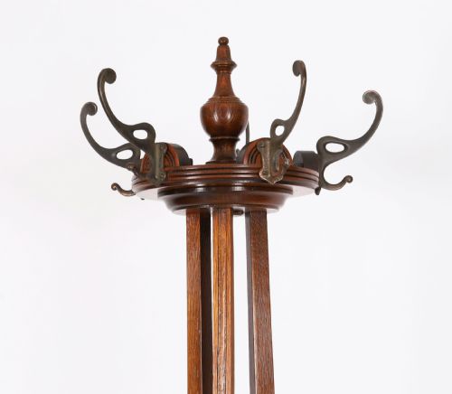 fig 3. Antique Victorian Oak Hall Umbrella Coat Stand 19th Century