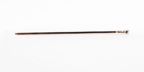 fig 2. Antique French Gold Plate & Porcelain Walking Sword Stick19th C 84cm 33'