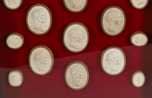 fig 4. Antique Set of Framed Grand Tour Roman Emperor Liberotti Intaglios 19th C