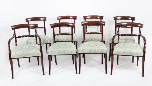 Antique Set 8 Regency Period Scottish Dining Chairs C1820 19th Century