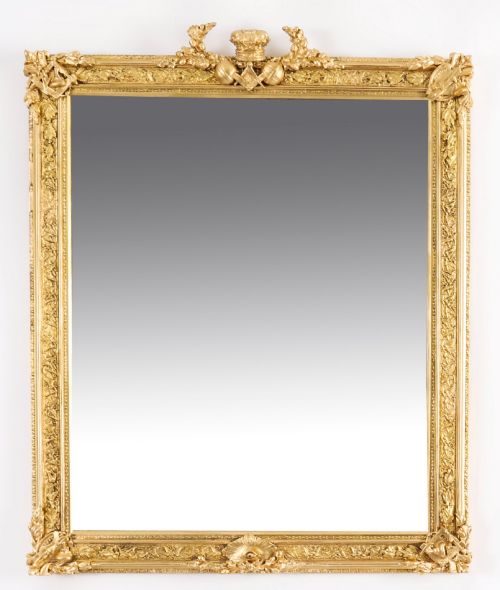 Antique Freemasons Masonic Giltwood Mirror 19th Century 73x59cm