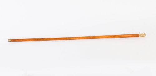 Antique Walking Stick Cane 18 Ct Gold Pommel 19th Century 91cm/ 36 Inches