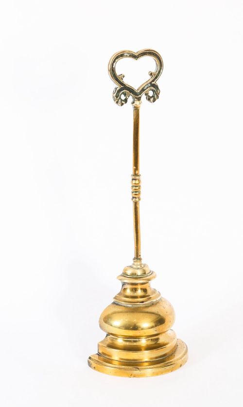 Antique Victorian Brass Door Stop / Porter 19th Century