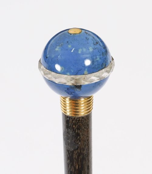 Antique Lapis Lazuli Walking Stick Cane by Briggs C1900 98cm-38.5 Inch