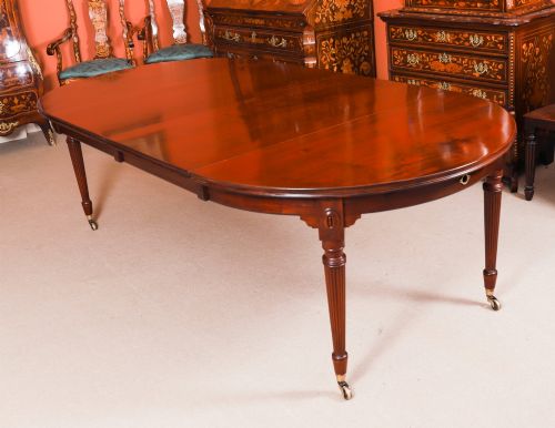 Antique Victorian Flame Mahogany Extending Dining Table by Selbat 19th C
