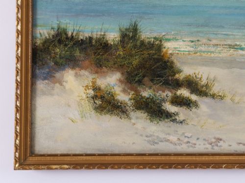 fig 2. Antique Oil Painting William Langley (English 1852-1922) Beach Scene 19th C