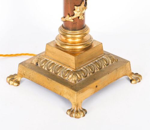 fig 4. Antique Victorian Corinthian Column OrmoluTable Lamp 19th C