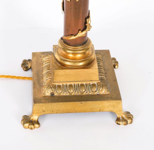 fig 6. Antique Victorian Corinthian Column OrmoluTable Lamp 19th C