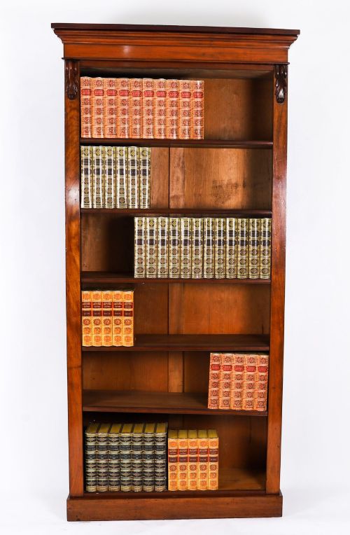Antique Victorian Open Bookcase Adjustable Shelves C1870 19th C