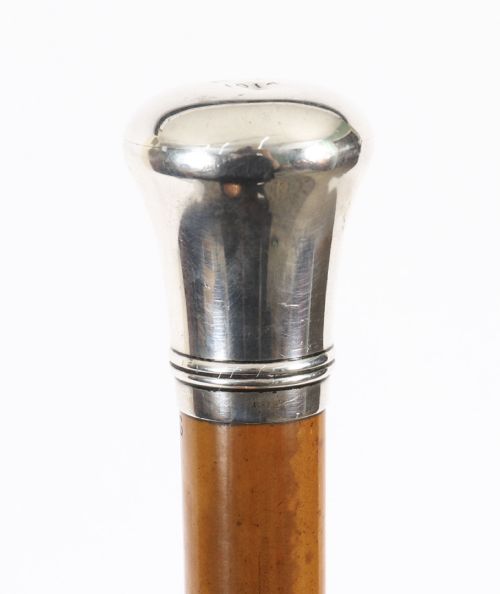 Antique English Sterling Silver Walking Stick Cane London 1913 97cm / 38 Inches