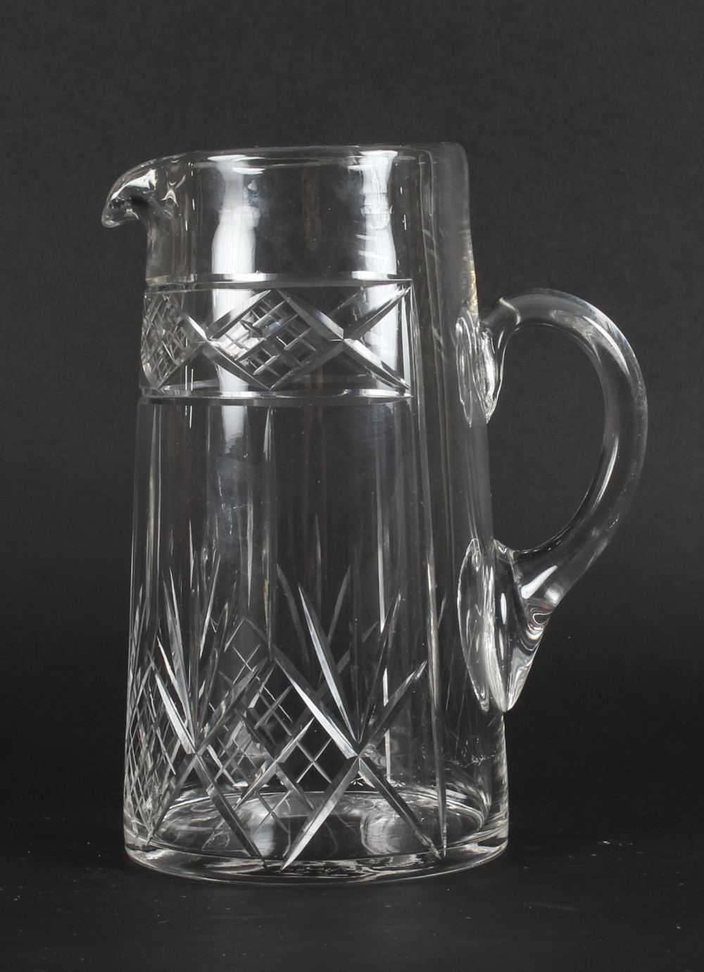 Antique Edwardian Cut Crystal Cocktail Jug Pitcher C1900 20th Century
