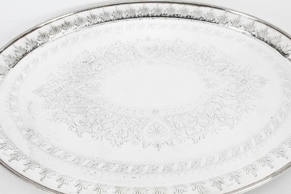 Antique Victorian Neo Classical Oval Silver Plated Tray William Hutton 19th C
 View V