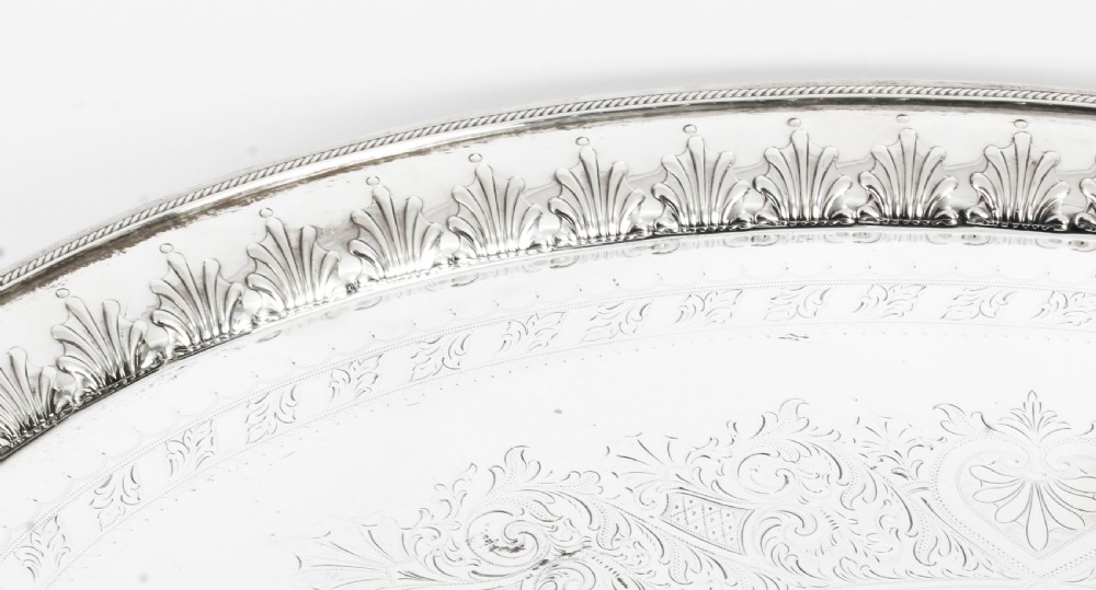 Antique Victorian Neo Classical Oval Silver Plated Tray William Hutton 19th C
 View VII