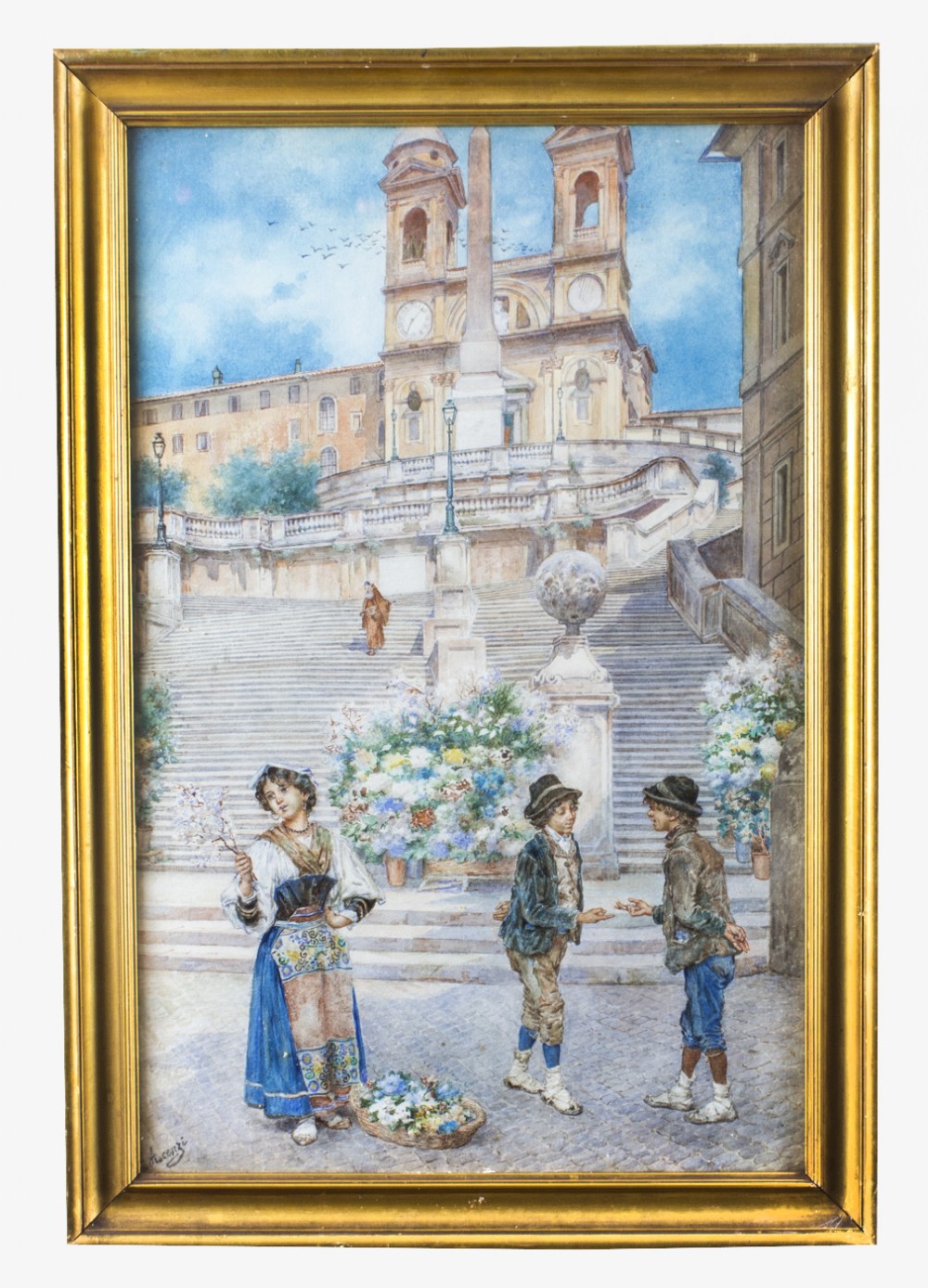 Antique Watercolour Ettore Ascenzi 