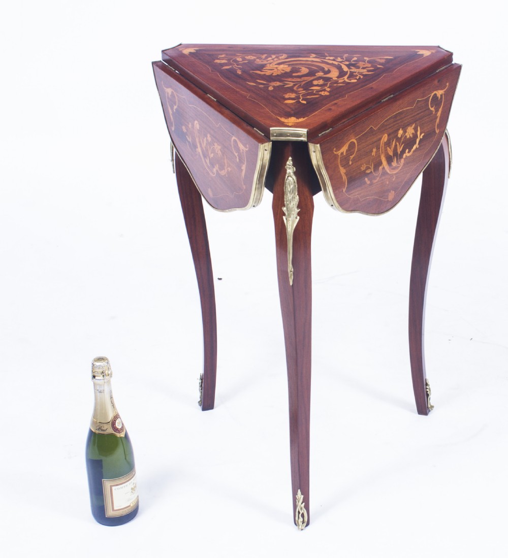Antique Louis Revival Marquetry Triform Occasional Table C1870
 View V
