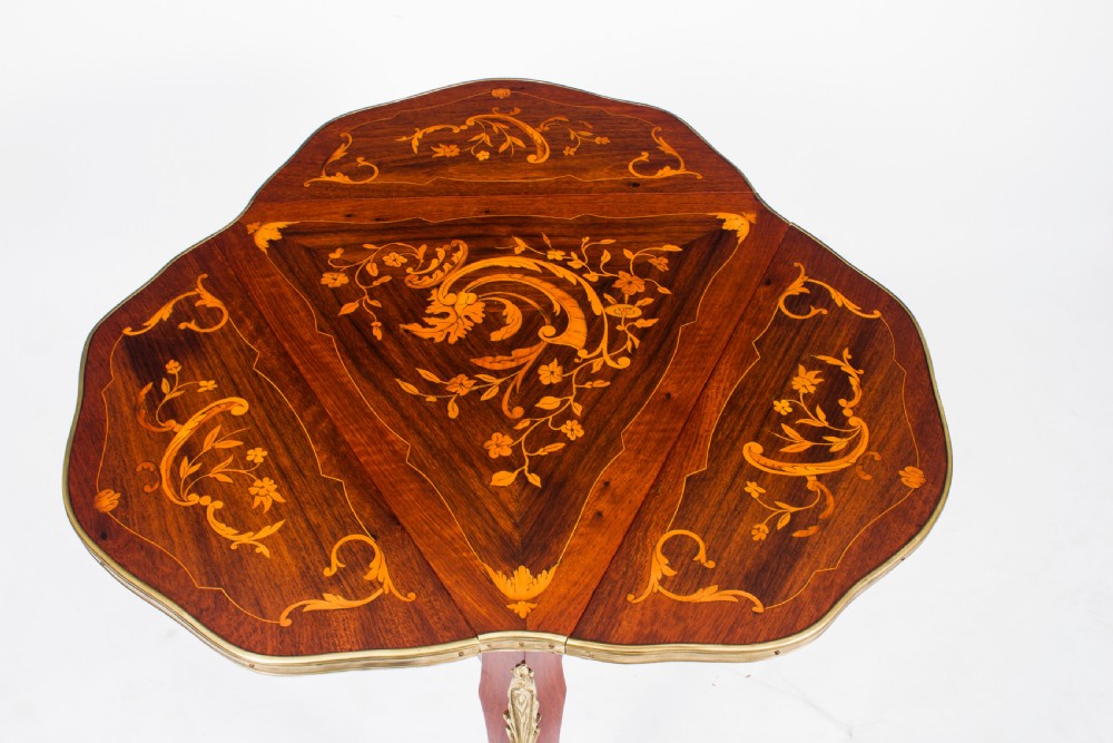 Antique Louis Revival Marquetry Triform Occasional Table C1870
 View VI