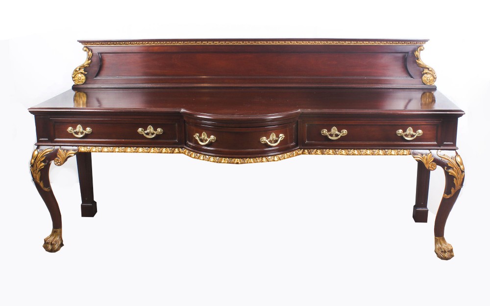 Antique Large Mahogany and Gilt Serving Table Sideboard 19th Century
