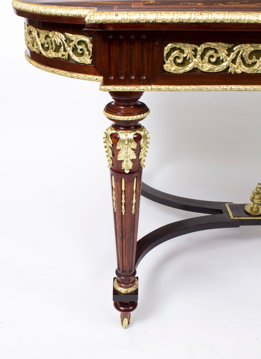 Antique French Ormolu Mounted Marquetry Bureau Plat c.1860
 View XII