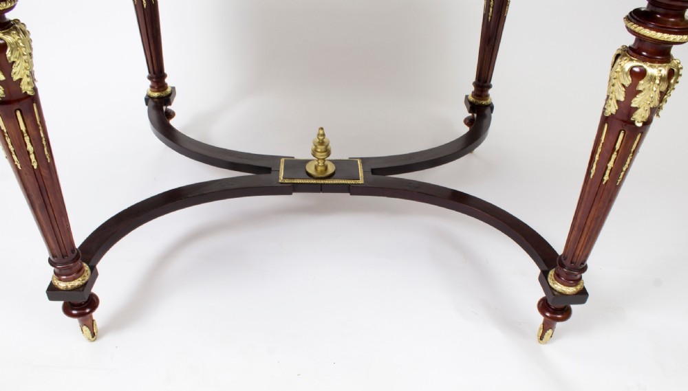 Antique French Ormolu Mounted Marquetry Bureau Plat c.1860
 View XVI