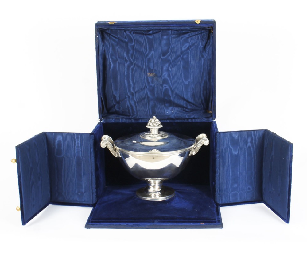 Antique Sterling Silver Tureen by Marc Jacquard Retailed by Bulgari Circa 1810
