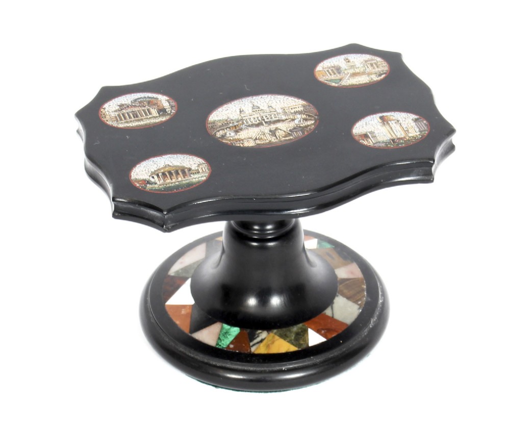 Antique Grand Tour Italian Vatican Micro-Mosaic Marble Desk Weight 19th Century
