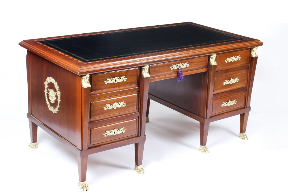 Antique French Empire Revival Ormolu Mounted Desk C1880 19th Century
