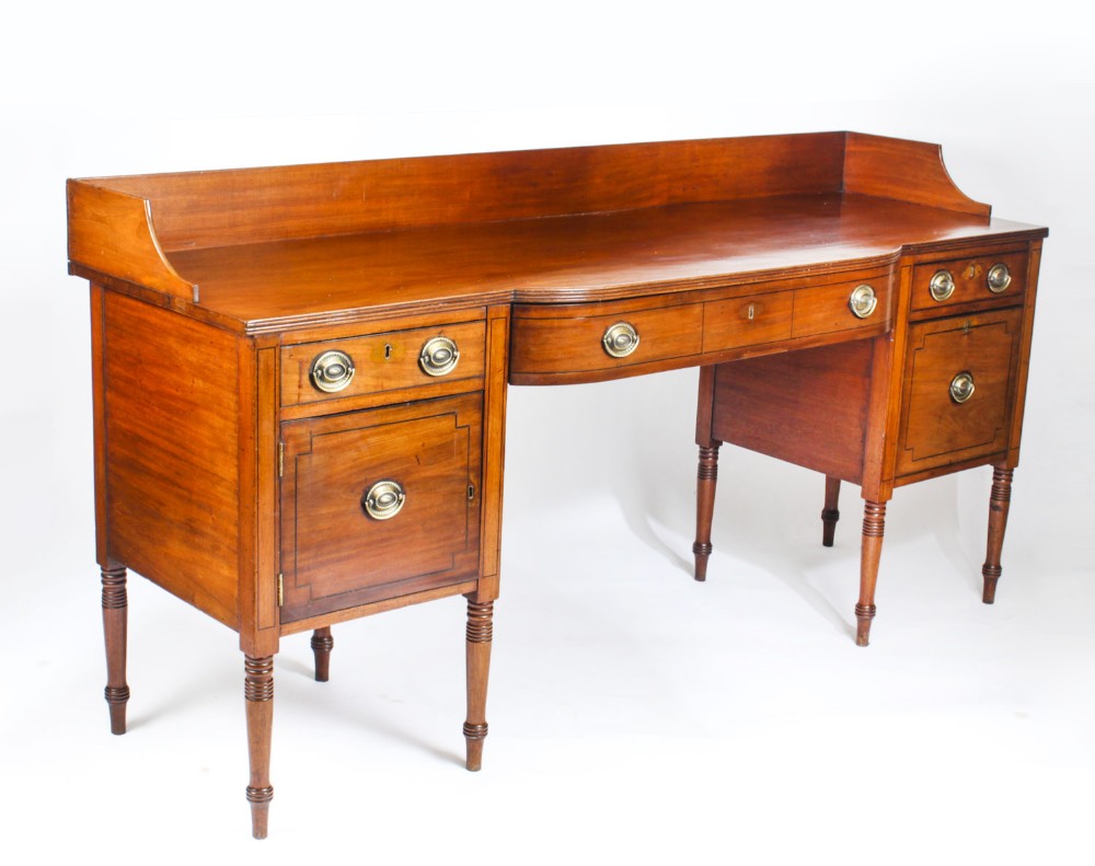 Antique George III Mahogany and Line Inlaid Sideboard Ca 1790
