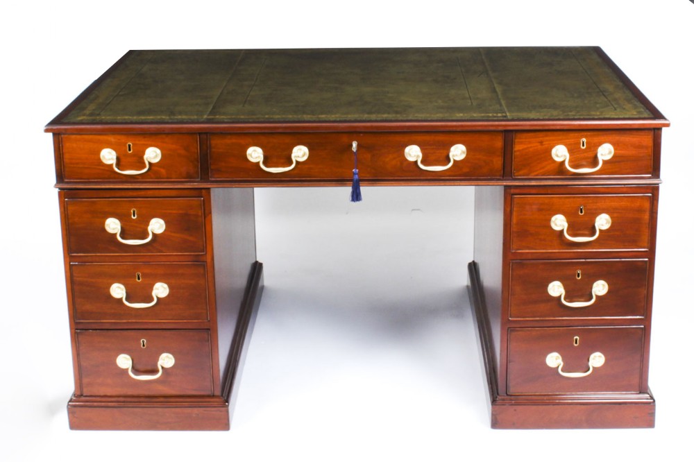 Antique George III Mahogany Partners Pedestal Desk C1790 18th Century
