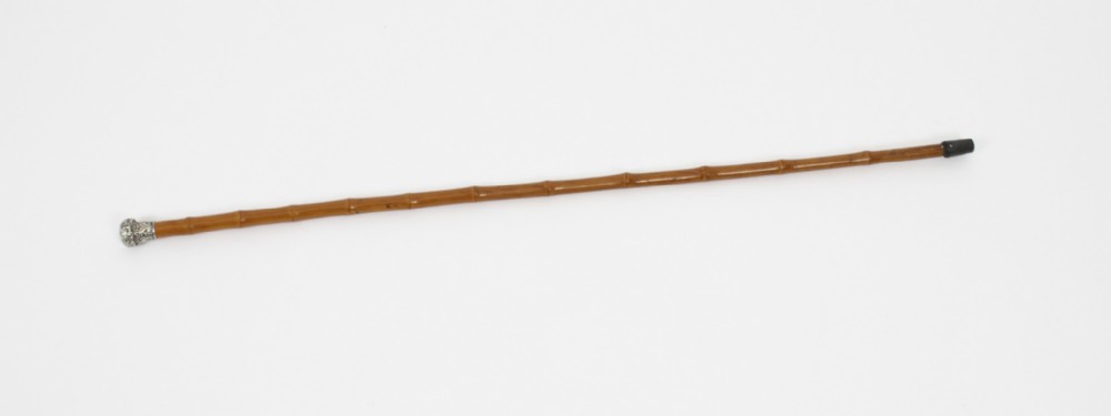 Antique Silver & Malacca Walking Stick Cane C1880 19th Century

