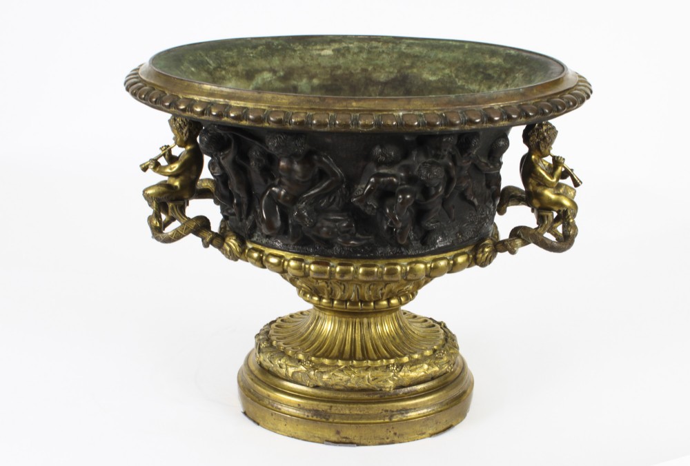 Antique French Grand Tour Bronze & Ormolu Jardiniere 19th C
