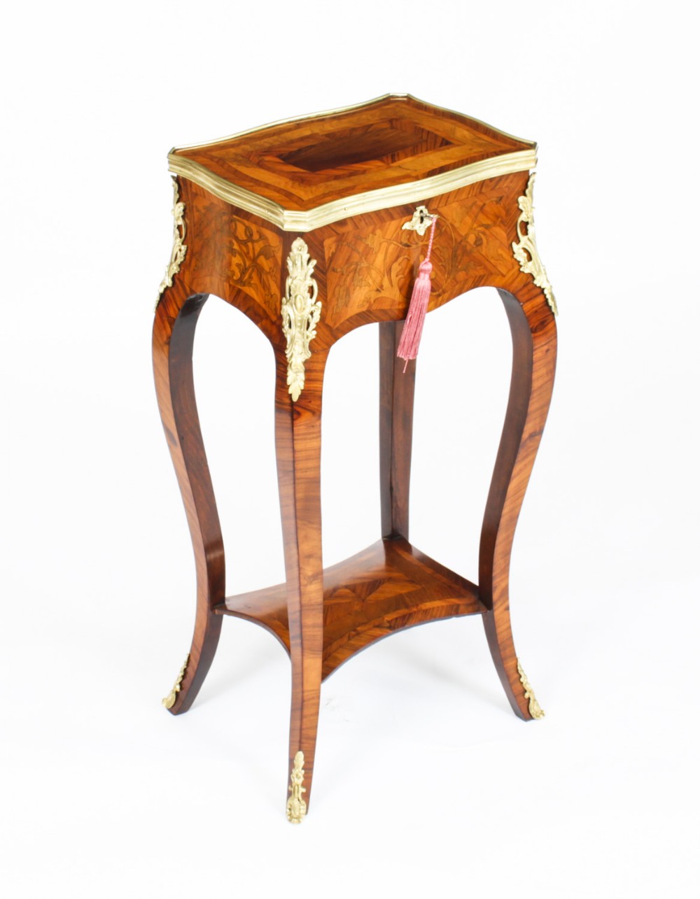 Antique French Parquetry & Marquetry Occasional Table 19th C
