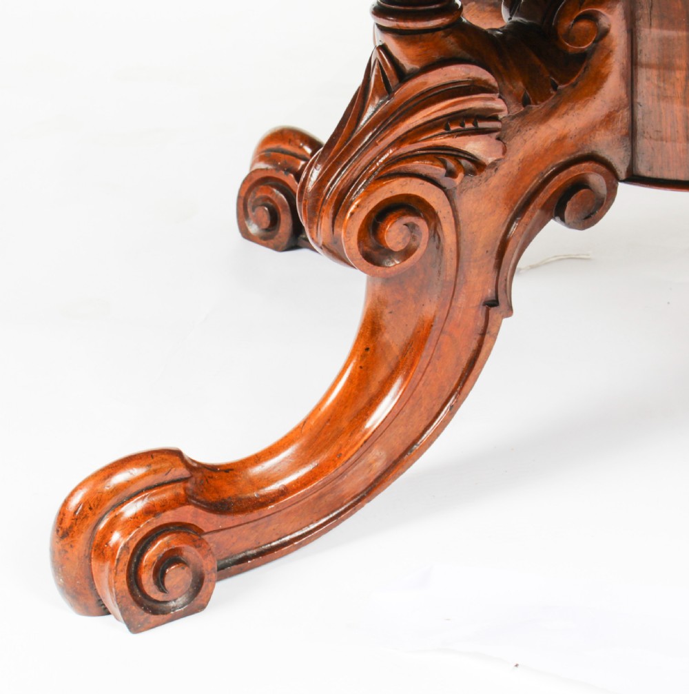 Antique Burr Walnut Oval Coffee Table Circa 1860 19th Century View XII
